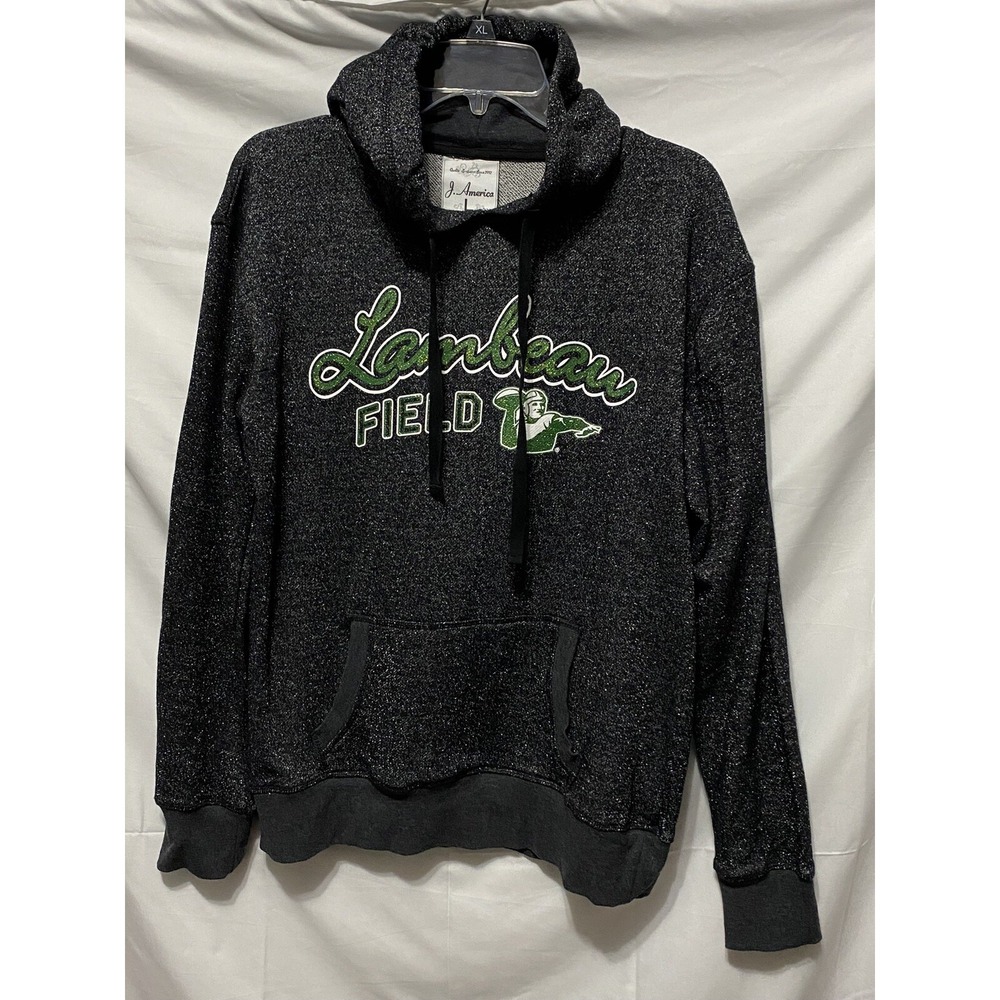 Green Bay Packers Pullover Hoodie Jacket Large black Lambeau Football Field